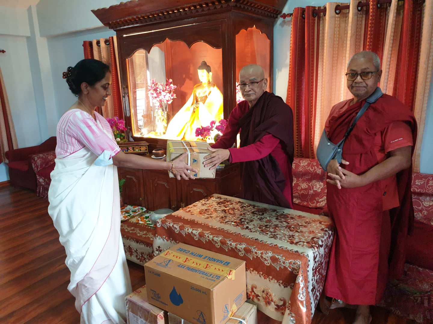 International Buddhist Society of Nepal  provides Saline and other essential medicines to Balangoda Base Hospital in Sri Lanka